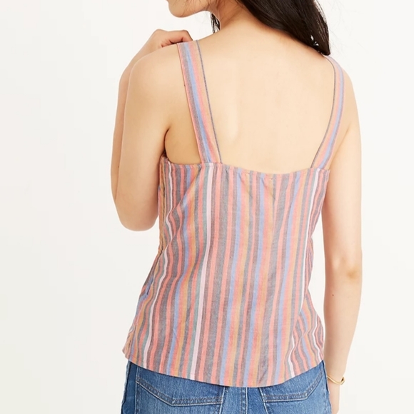 Madewell tie front striped cami tank top - Picture 11 of 12